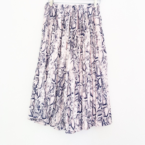 NWT CODEXMODE Snake Print Pleated Midi Skirt - Picture 2 of 4